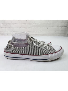 Converse Shoreline White Black Striped Slip On Sneaker Shoes 562034F Women's 10
